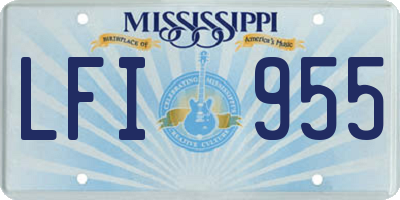 MS license plate LFI955