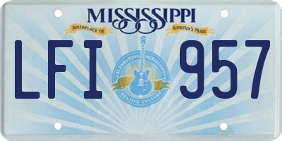 MS license plate LFI957