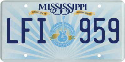 MS license plate LFI959