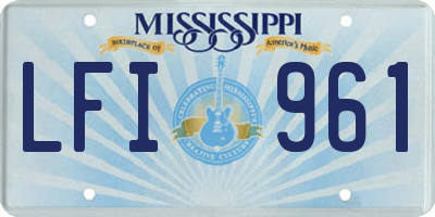MS license plate LFI961