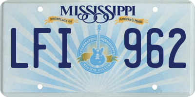 MS license plate LFI962