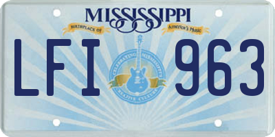 MS license plate LFI963