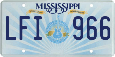 MS license plate LFI966