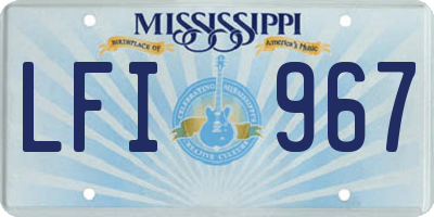 MS license plate LFI967