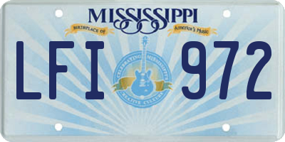 MS license plate LFI972