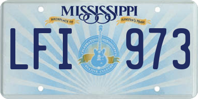 MS license plate LFI973