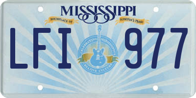 MS license plate LFI977