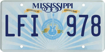 MS license plate LFI978