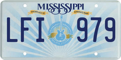 MS license plate LFI979