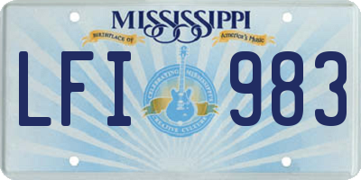 MS license plate LFI983