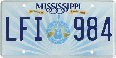 MS license plate LFI984