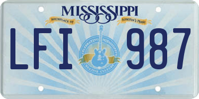 MS license plate LFI987
