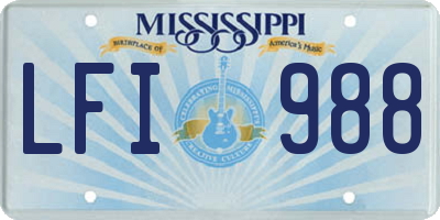MS license plate LFI988