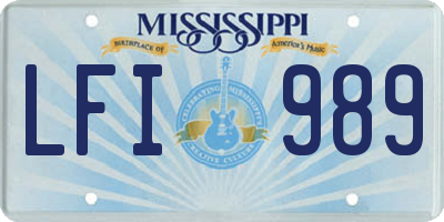MS license plate LFI989
