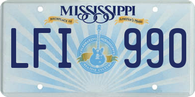 MS license plate LFI990