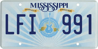 MS license plate LFI991