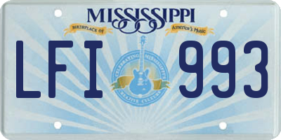 MS license plate LFI993