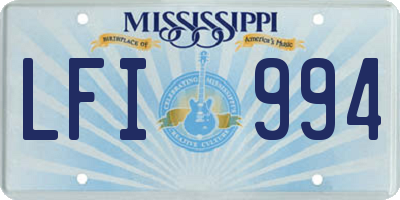 MS license plate LFI994