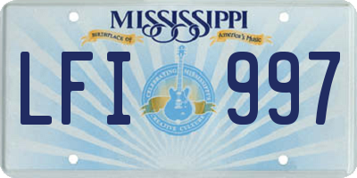MS license plate LFI997