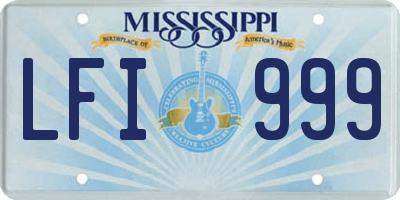 MS license plate LFI999