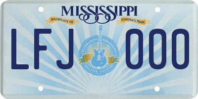 MS license plate LFJ000