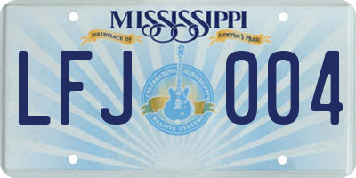 MS license plate LFJ004