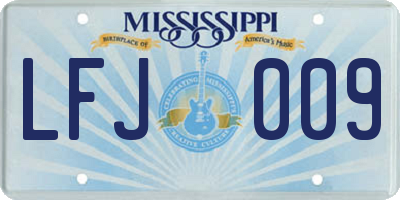 MS license plate LFJ009