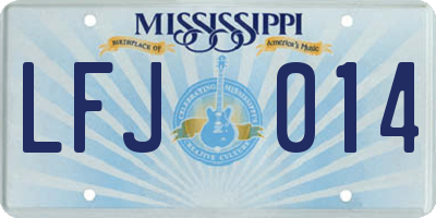 MS license plate LFJ014