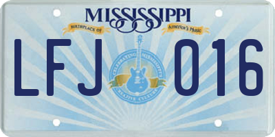 MS license plate LFJ016