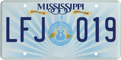 MS license plate LFJ019