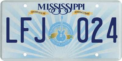 MS license plate LFJ024