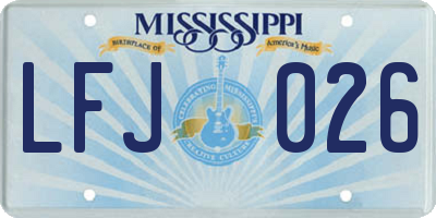 MS license plate LFJ026