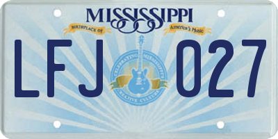 MS license plate LFJ027