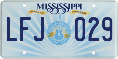 MS license plate LFJ029