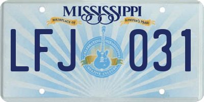 MS license plate LFJ031