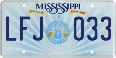 MS license plate LFJ033