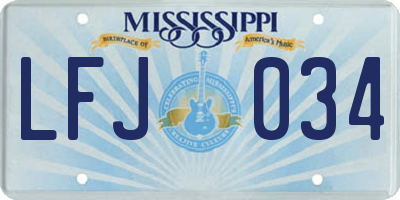 MS license plate LFJ034