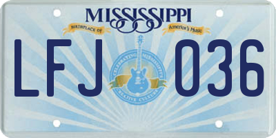MS license plate LFJ036