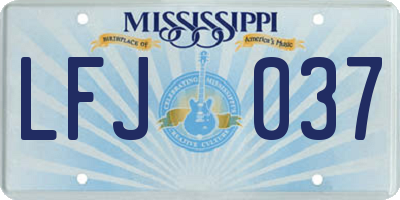 MS license plate LFJ037