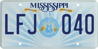 MS license plate LFJ040