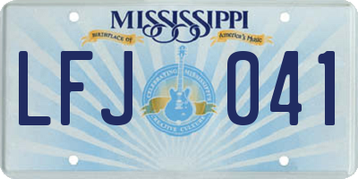 MS license plate LFJ041