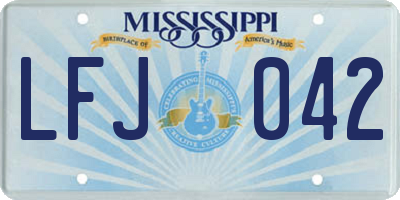 MS license plate LFJ042