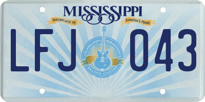 MS license plate LFJ043