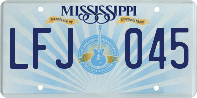 MS license plate LFJ045