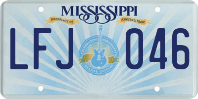 MS license plate LFJ046
