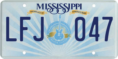 MS license plate LFJ047