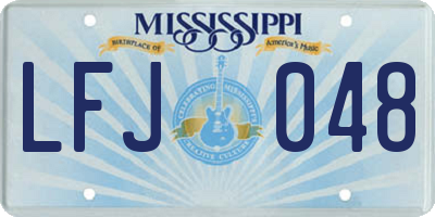 MS license plate LFJ048