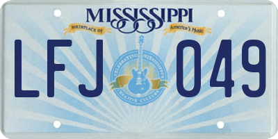 MS license plate LFJ049