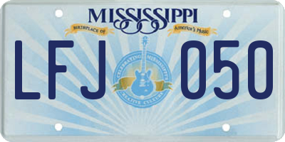 MS license plate LFJ050