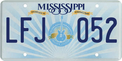 MS license plate LFJ052